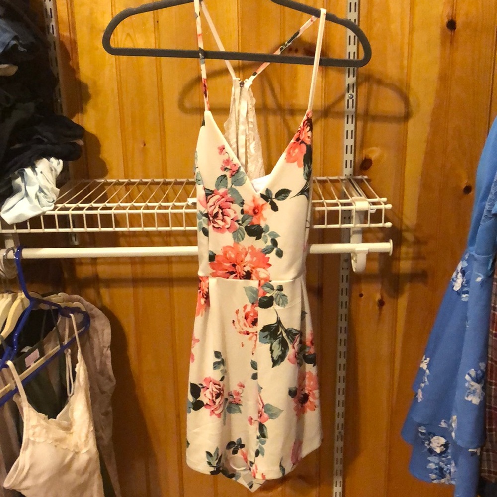 White floral romper